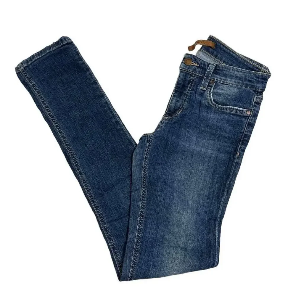 Joe's Jeans Women's Blue Mid-Rise Curvy‎ Skinny Denim Jeans Size 25